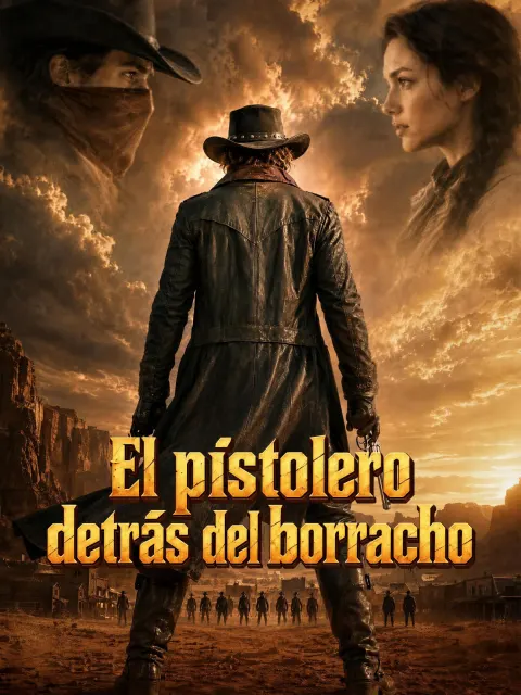 El pistolero detrás del borracho poster